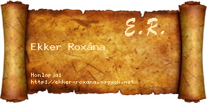 Ekker Roxána névjegykártya